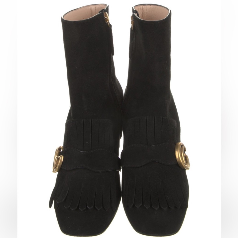 Gucci Suede GG Logo Booties - Picture 2 of 5